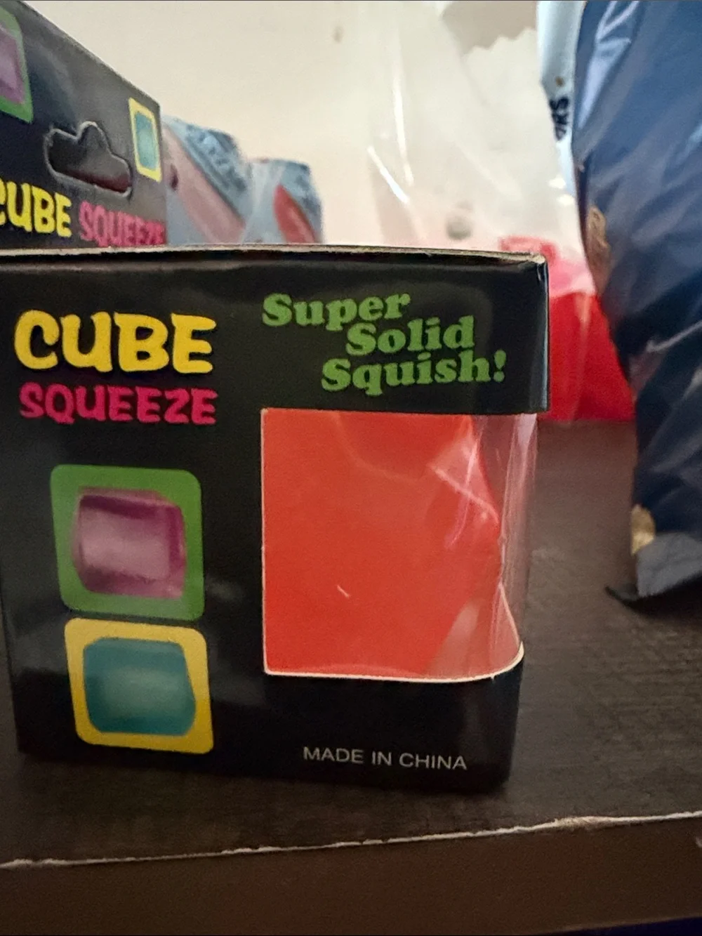 Cube Squeeze Red Stress Toy -  Needoh Super Solid Squish